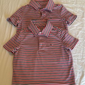 Vineyard Vines Red and Blue Striped Kids Polo SZ 5